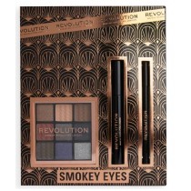 Makeup Revolution Smokey Eyes konturwka do powiek Black + tusz do rzs Black + cienie do powiek