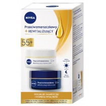 Nivea Przeciwzmarszczkowy+ modelujcy krem na noc 55+ 50ml + Przeciwzmarszczkowy+ modelujcy krem na dzie 55+ 50ml