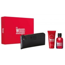 Dsquared2 Red Wood Woda toaletowa 100ml spray + Żel pod prysznic 100ml + portfel