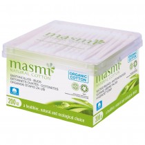 Masmi Natural Cotton patyczki higieniczne z organicznej baweny do uszu 200szt