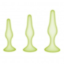 Whipsmart Glow In The Dark 3PC Silicone Anal Training Kit zestaw do treningu analnego White