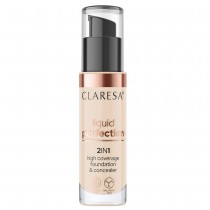Claresa Liquid Perfection 2in1 korektor i podkład o matowym zakończeniu w płynie 102 Warm Medium 34g