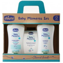 Chicco Baby Moments pyn do kpieli 200ml + szampon 200ml + woda perfumowana 100ml