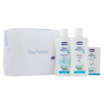 Chicco Baby Moments szampon 200ml + pyn do mycia 200ml + kosmetyczka