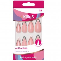 KillyS Artificial Nails sztuczne paznokcie Sztylety Pink 24szt