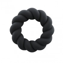Rocks-Off Twist Non Vibrating Liquid Silicone Ring piercie na penisa Black