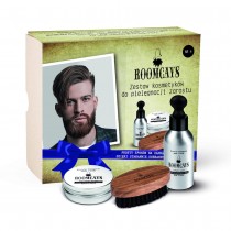 Roomcays Zestaw do pielgnacji brody olejek do brody 50ml + balsam do brody 30ml + szczotka z wosia dzika