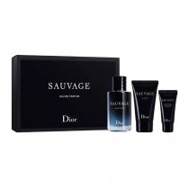 Dior Sauvage Woda perfumowana 60ml spray + el pod prysznic 50ml + Krem do twarzy 20ml