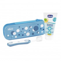 Chicco Zawsze z Umiechem Indigo pasta do zbw Jabko Banan 6-36m 50ml + szczoteczka do zbw z mikkim wosiem