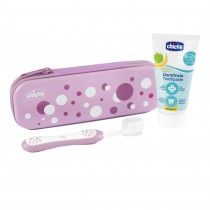 Chicco Zawsze z Umiechem Lila pasta do zbw Jabko Banan 6-36m 50ml + szczoteczka do zbw z mikkim wosiem