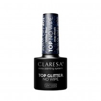 Claresa Top Glitter No Wipe top do lakieru hybrydowego bez przemywania Glitter Blue 5g