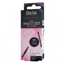 Delia Brow Multi do brwi pomada do brwi 1.1 4g + pęseta + szczoteczka do brwi + aplikator 2szt