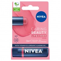 Nivea Caring Beauty 3w1 pomadka pielgnujca Rose 4,8g