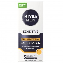 Nivea Men Sensitive łagodzący krem nawilżający do twarzy SPF15 75ml