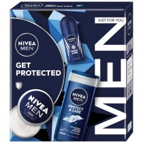 Nivea Get Protected el pod prysznic 250ml + antyperspirant roll-on 50ml + krem uniwersalny 75ml