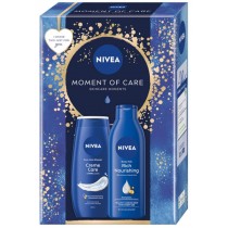 Nivea Moment of Care Creme Care żel pod prysznic 250ml + Rich Nourishing odżywcze mleczko do ciała 250ml