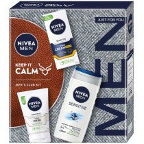 Nivea Sensitive Keep It Calm krem do twarzy 75ml + el oczyszczajcy do twarzy 100ml + el pod prysznic 250ml