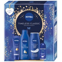 Nivea Timeless Classic krem do rąk 100ml + żel pod prysznic 250ml + antyperspirant roll-on 50ml + mleczko do ciała 250ml