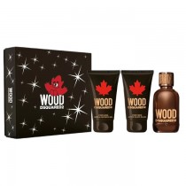 Dsquared2 Wood Woda toaletowa 100ml spray + Żel pod prysznic 100ml + Balsam po goleniu 100ml