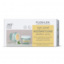 Floslek Eye Zone żel ze świetlikiem lekarskim i babką lancetowatą 10g + rozświetlający krem pod oczy 15ml