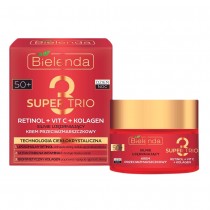 Bielenda Super Trio 50+ Silnie ujdrniajcy krem przeciwzmarszczkowy dzie noc 50ml