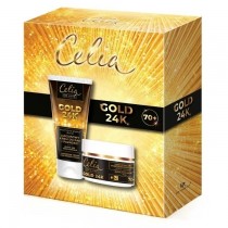 Celia Komplet De Luxe Gold 24K krem przeciwzmarszczkowy 70+ na dzień i noc 50ml + krem do rąk 80ml