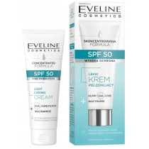 Eveline Lekki Krem pielęgnujący SPF50 + Niacynamid do cery tłustej i mieszanej 30ml