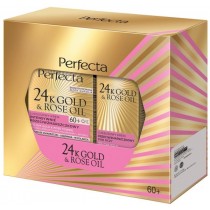 Perfecta 24K Gold & Rose Oil krem na noc 60+ 50ml + krem przeciwzmarszczkowy pod oczy i na powieki 15ml