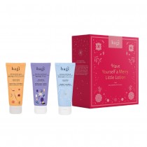 Hagi Have Yourself a Merry Little Lotion Zestaw balsamów do ciała Korzenna Pomarańcza + Na Śliwki + Zimowe Otulenie 3 x 75ml