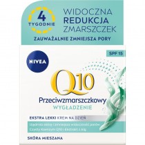 Nivea Q10 Przeciwzmarszczkowy ekstra lekki krem wygadzajcy do skry mieszanej na dzie SPF 15 50ml