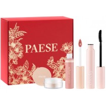 Paese Nature Look tusz do rzęs Cheeky 9ml + błyszczyk do ust Cotton Delight 7,5ml + puder jęczmienny 10g