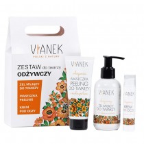 Vianek Zestaw Do Twarzy Odywczy el do twarzy 150ml + krem pod oczy 15ml + maseczka-peeling 40g