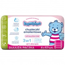Bambino Chusteczki emolientowe 3w1 4x57szt