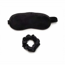 Lovli Silk jedwabna maska + jedwabna gumka Black
