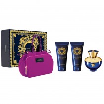 Versace Dylan Blue Pour Femme Woda perfumowana 100ml spray + el pod prysznic 100ml + Balsam do ciaa 100ml + kosmetyczka