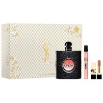 Yves Saint Laurent Black Opium Woda perfumowana 90ml spray + Woda perfumowana 10ml spray + pomadka do ust