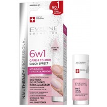 Eveline Nail Therapy 6w1 Care & Colour skoncentrowana odżywka do paznokci Sparkling Pink 5ml