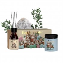 Hiskin Happy Easter wieca sojowa Chocolate Eggs 200ml + dyfuzor zapachowy Garden Party 100ml