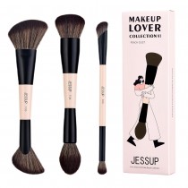 Jessup 6-in-3 Duo-End Face Brush Collection zestaw 3 pdzli do makijau T508