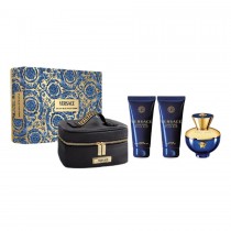 Versace Dylan Blue Pour Femme Woda perfumowana 100ml spray + Żel pod prysznic 100ml + Balsam do ciała 100ml + kosmetyczka