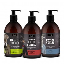 LaQ Men`s Czyciopak Habibi z Dubaju + Zapach Seksu i Biznesu + Kozio z Klas 3x500ml