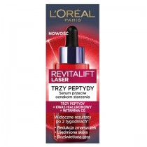 L`Oreal Revitalift Laser Tri-Peptides serum przeciw oznakom starzenia trzy peptydy + kwas hialuronowy + witamina CG 30ml