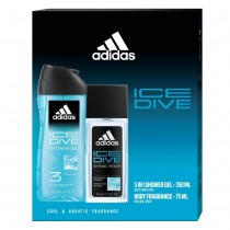 Adidas Ice Dive Dezodorant 75ml spray + el pod prysznic 250ml