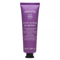 Apivita Face Scrub Bilberry Brightening delikatny peeling roz�wietlaj�cy do twarzy z Bor�wk� 50ml