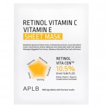 APLB Retinol Vitamin C Vitamin E Sheet Mask maseczka do twarzy w pachcie 25ml