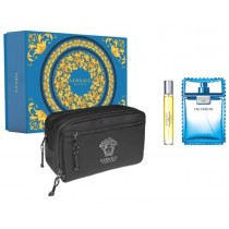Versace Man Eau Fraiche Woda toaletowa 100ml spray + Woda toaletowa 10ml spray + Kosmetyczka