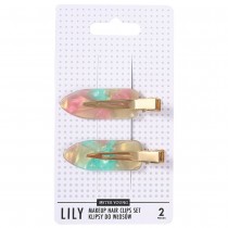 Sister young Lily Makeup Hair Clips klipsy do wosw Pink Green 2szt