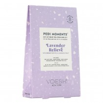 Voesh Pedi Moments Lavender Relieve zestaw do pedicure sl morska + peeling + maska botna + maso do masau + pilnik