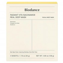 Biodance Radiant Vita Niacinamide Real Deep Mask rozwietlajca maseczka do twarzy 34g x 4szt