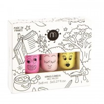 Nailmatic Kids Magic Forest zestaw lakierw do paznokci Dolly 8ml + Bella 8ml + Lulu 8ml